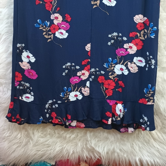 Popsugar Navy Blue Floral Sleeveless Dress Size S - Picture 5 of 7
